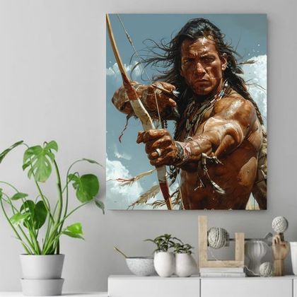 Strength and Precision Warrior Native American Canvas