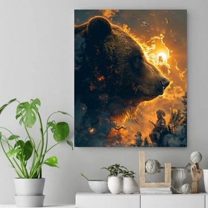 Guardian of the Sunset Native American Canvas