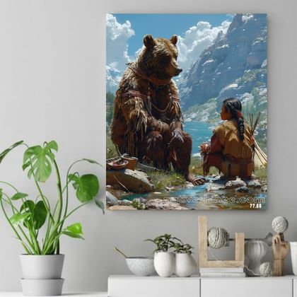 Guardian of Wisdom Through Time Native American Canvas