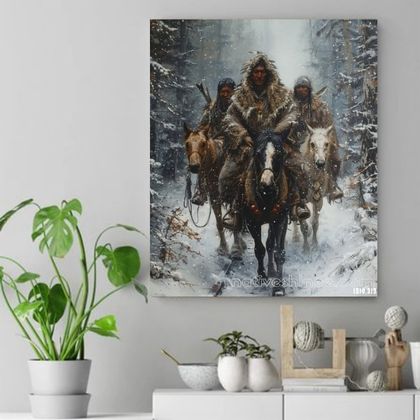 The Warriors Walking - Native American Canvas