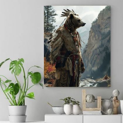 Guardian of the Wilderness Native American Canvas VA