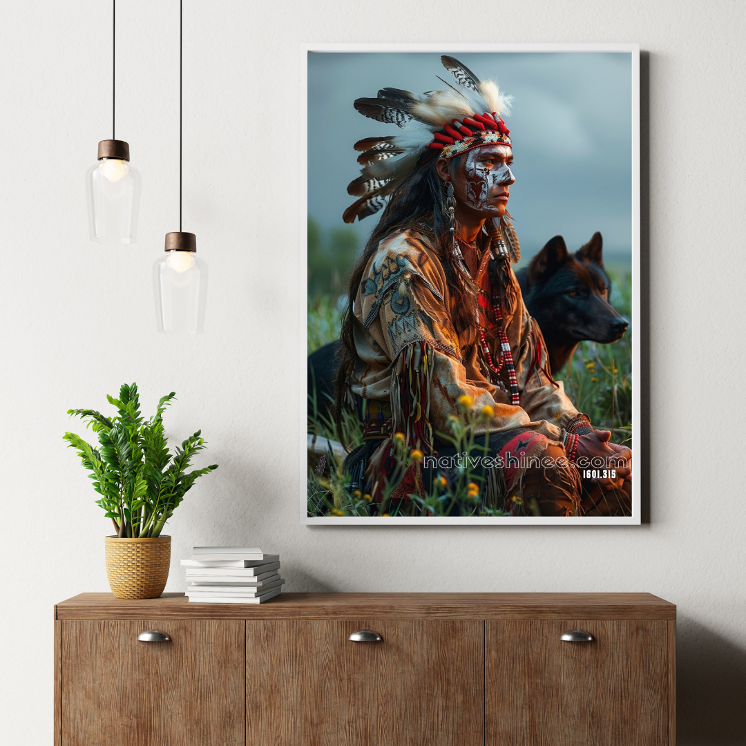 Guardian of the Plains Native American Canvas – NativeShinee