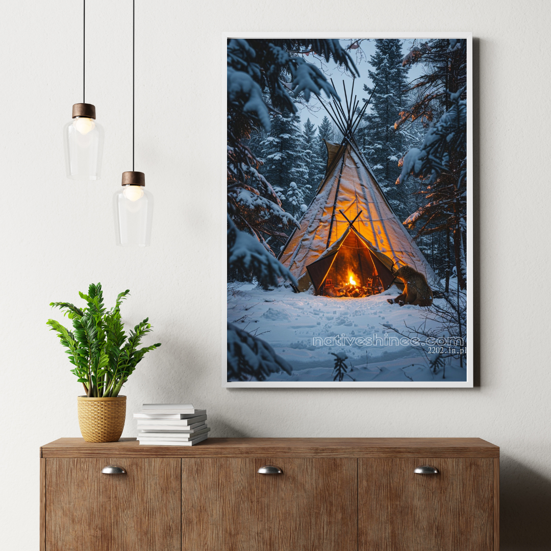 Warmth in the Winter Silence Native American Canvas – NativeShinee