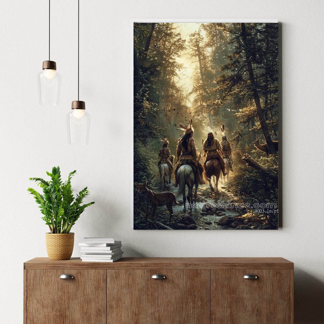Sunlit Journey: Native American Canvas