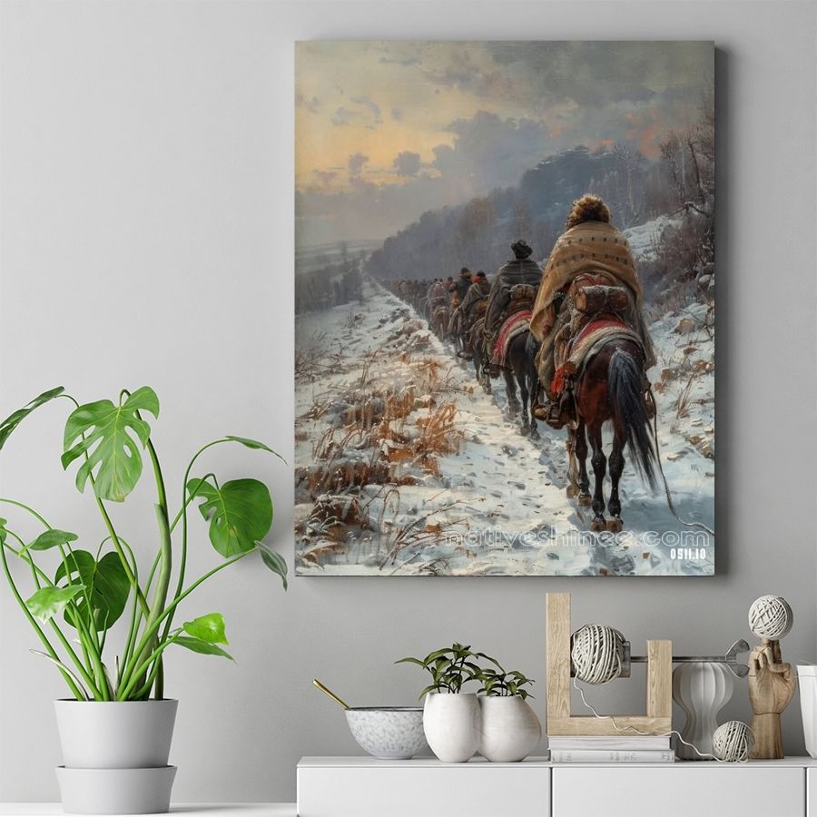 Winter's Trail of Tears Native American Canvas