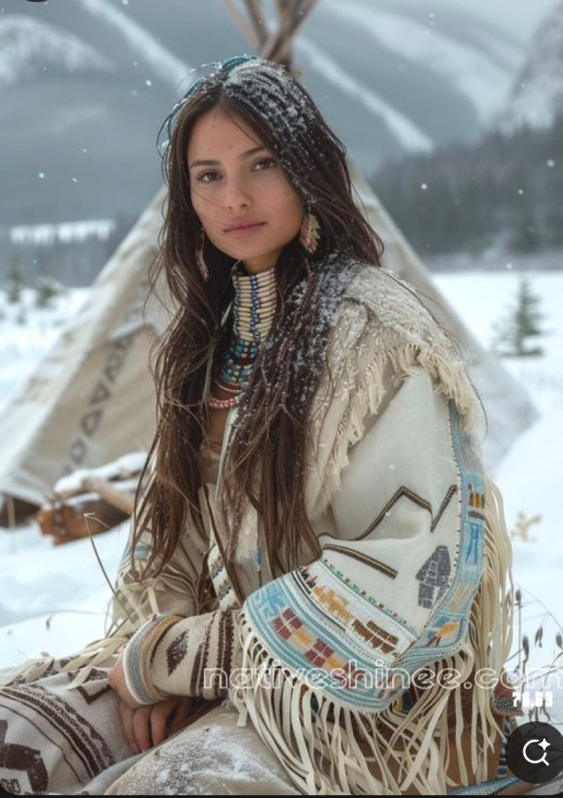 Native Beauty in Winter's Embrace Canvas