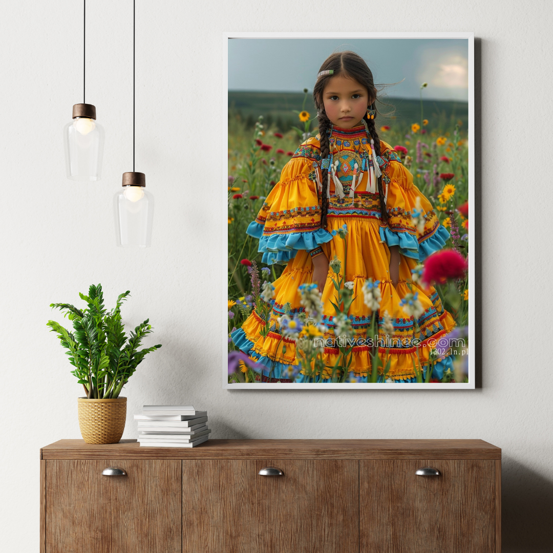 Child of the Flowers Native American Canvas