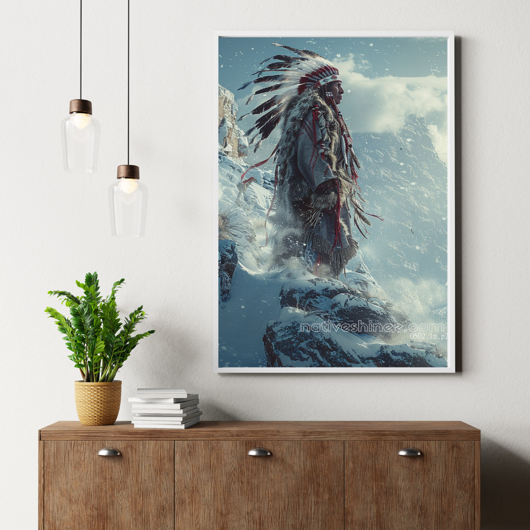 Snow Warrior Native American Canvas