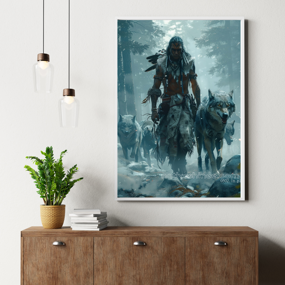 Wolf Pack Warrior Native American Canvas