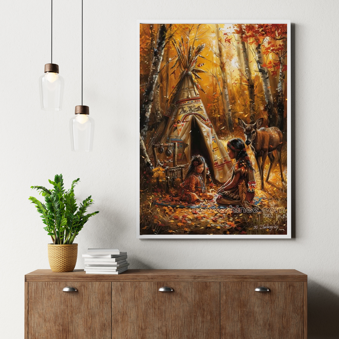Autumn Harmony Native American Canvas