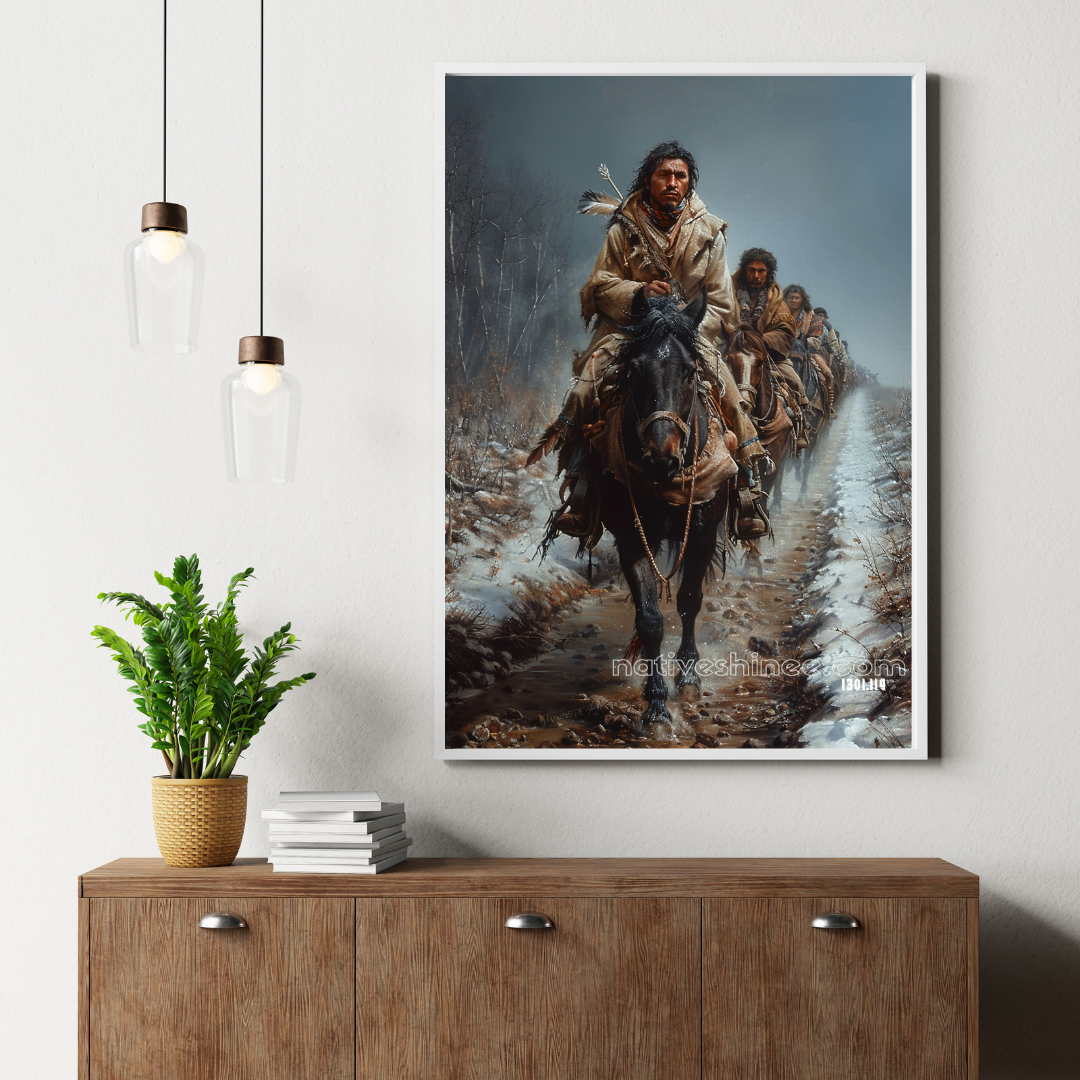Journey of the Native Riders Native American Canvas