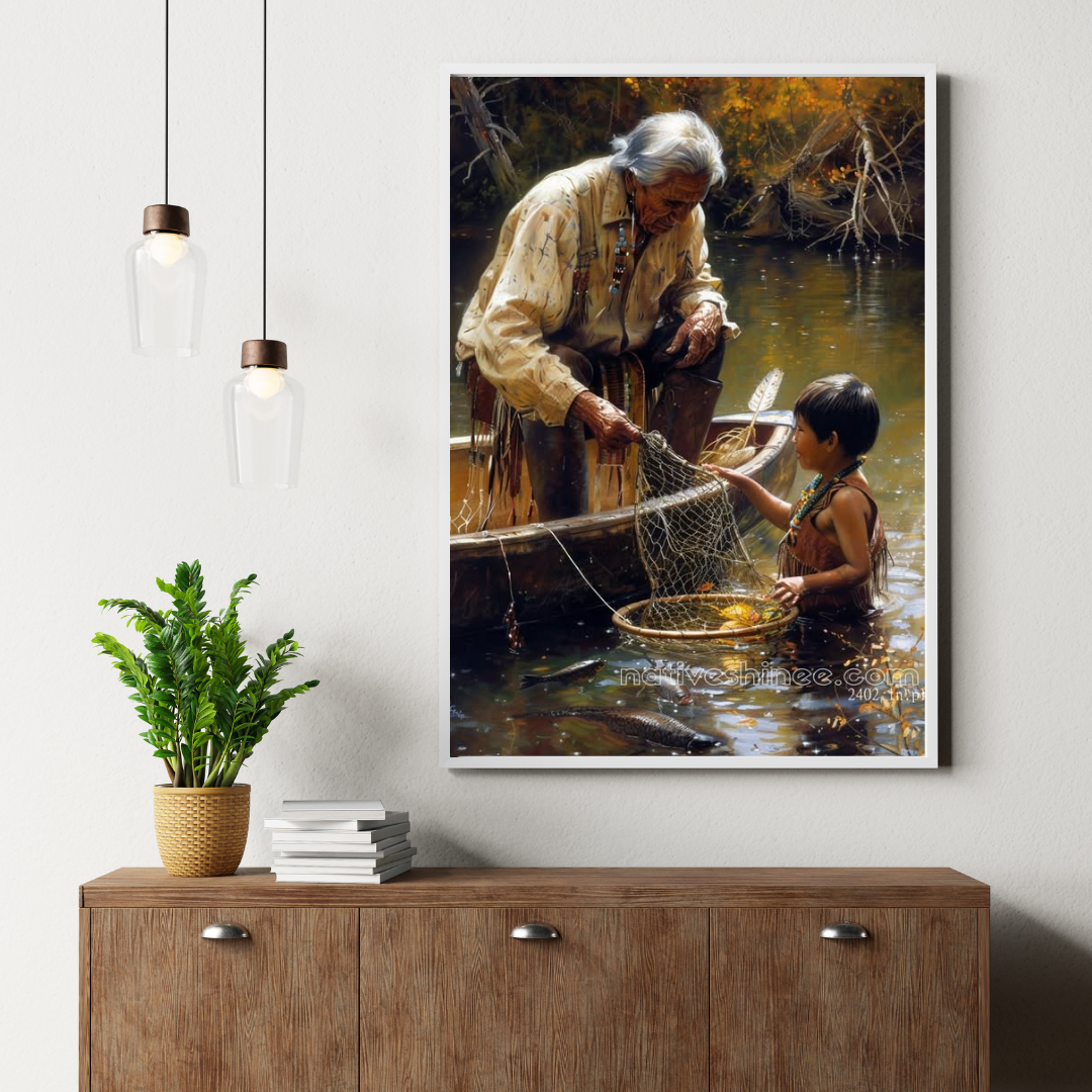 Wisdom of the River Native American Canvas