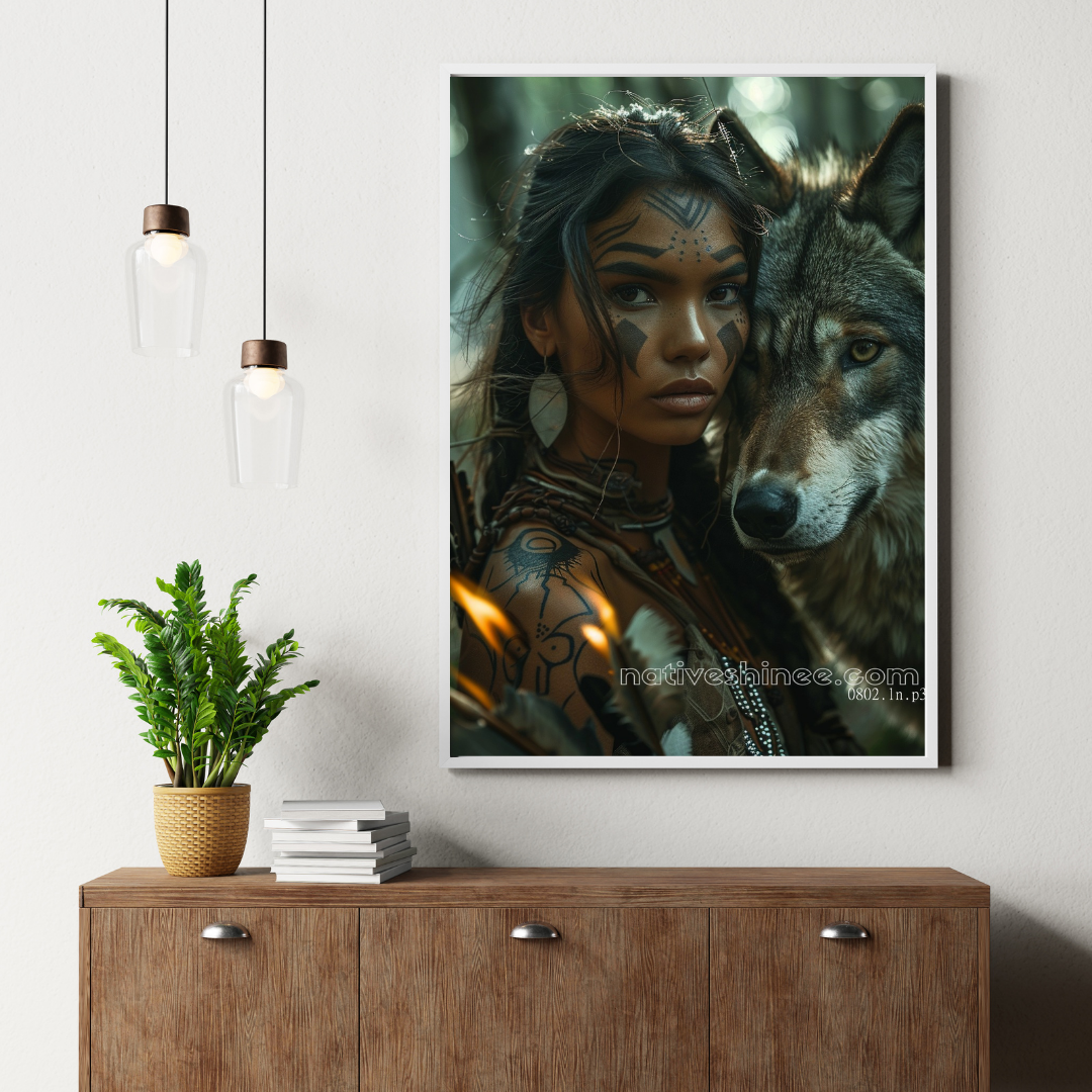 Wolf Spirit Companion Native American Canvas