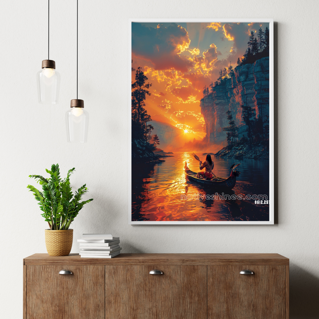 Sunset Journey Native American Canvas