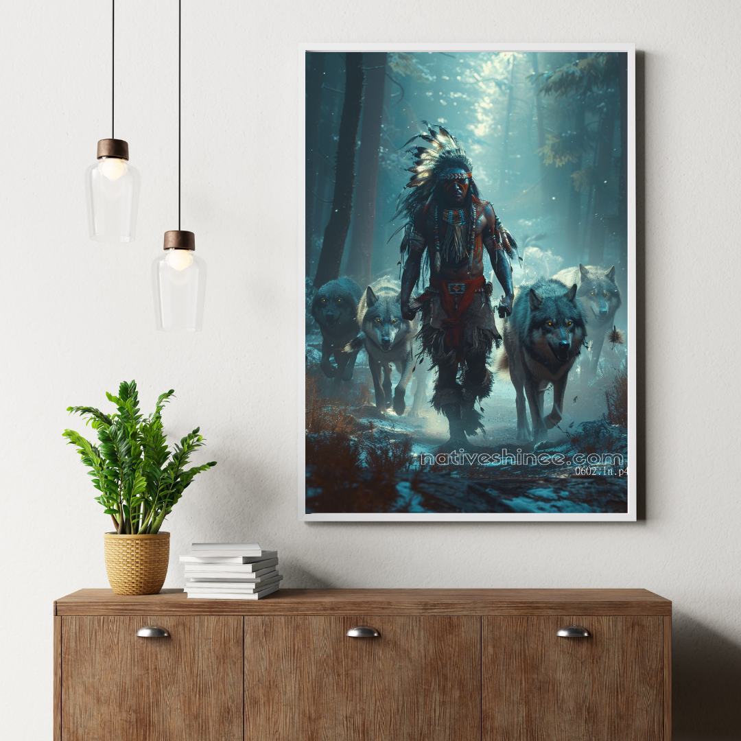 Wolf Pack Guardian Native American Canvas