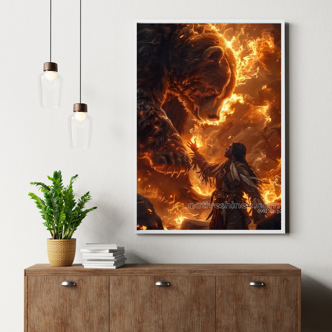 Bear Spirit Encounter Native American Canvas
