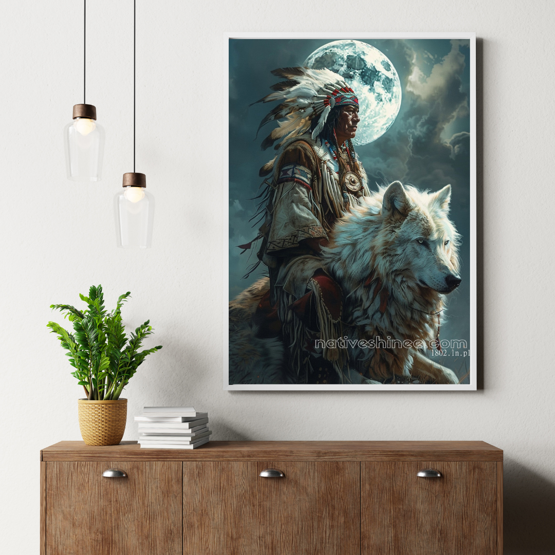 Warrior of the Moon Native American Canvas