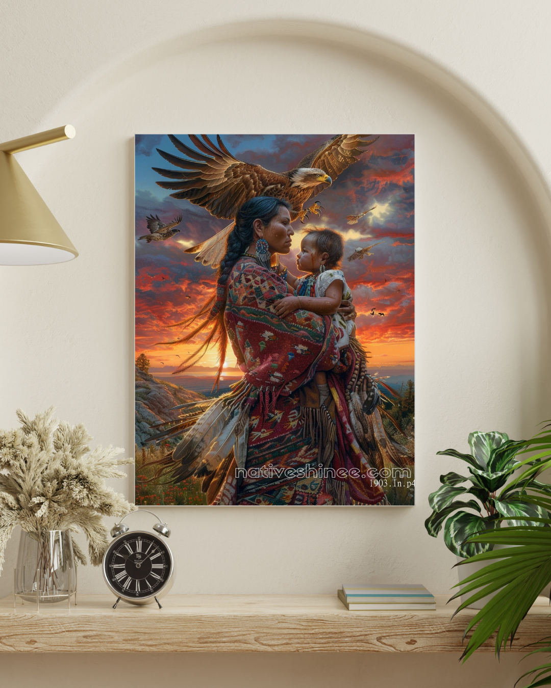 Mother's Embrace Native American Canvas