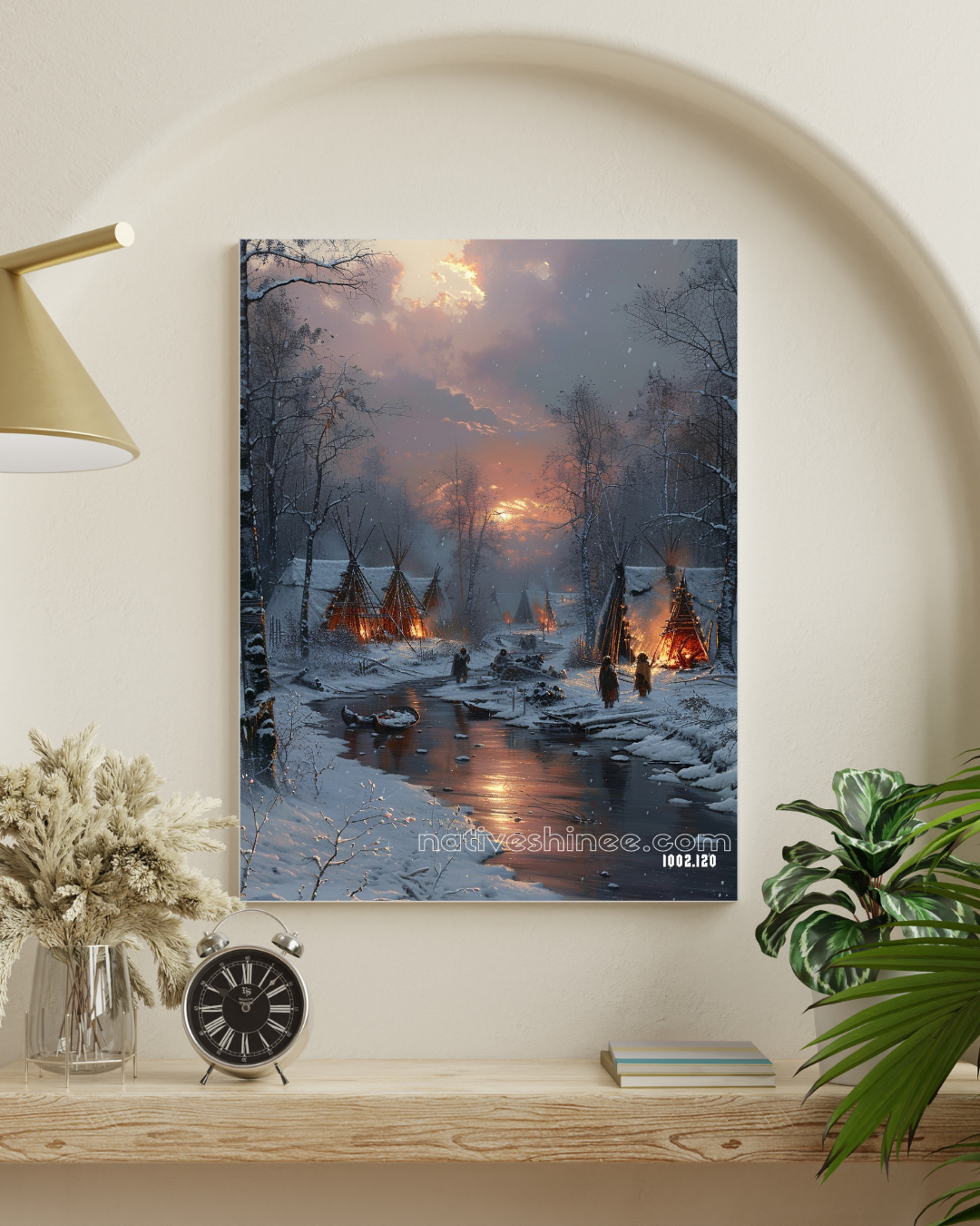 Winter Encampment Native American Canvas
