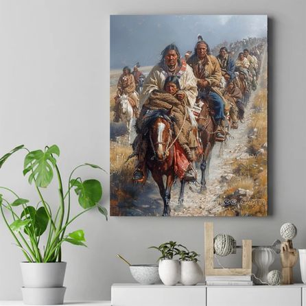 The Unyielding Journey Native American Horse Canvas VA
