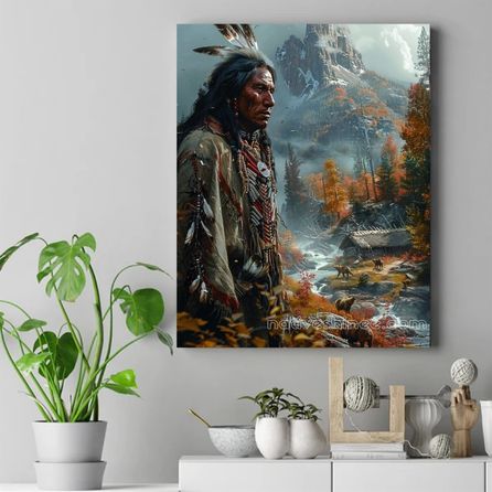 Wisdom of the Mountains Native American Canvas VA