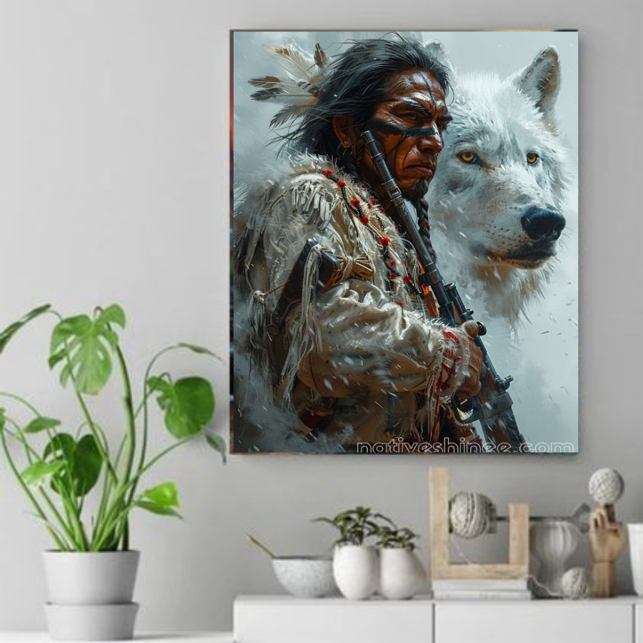 Guardian Spirit of the Wolf - Native American Canvas Art