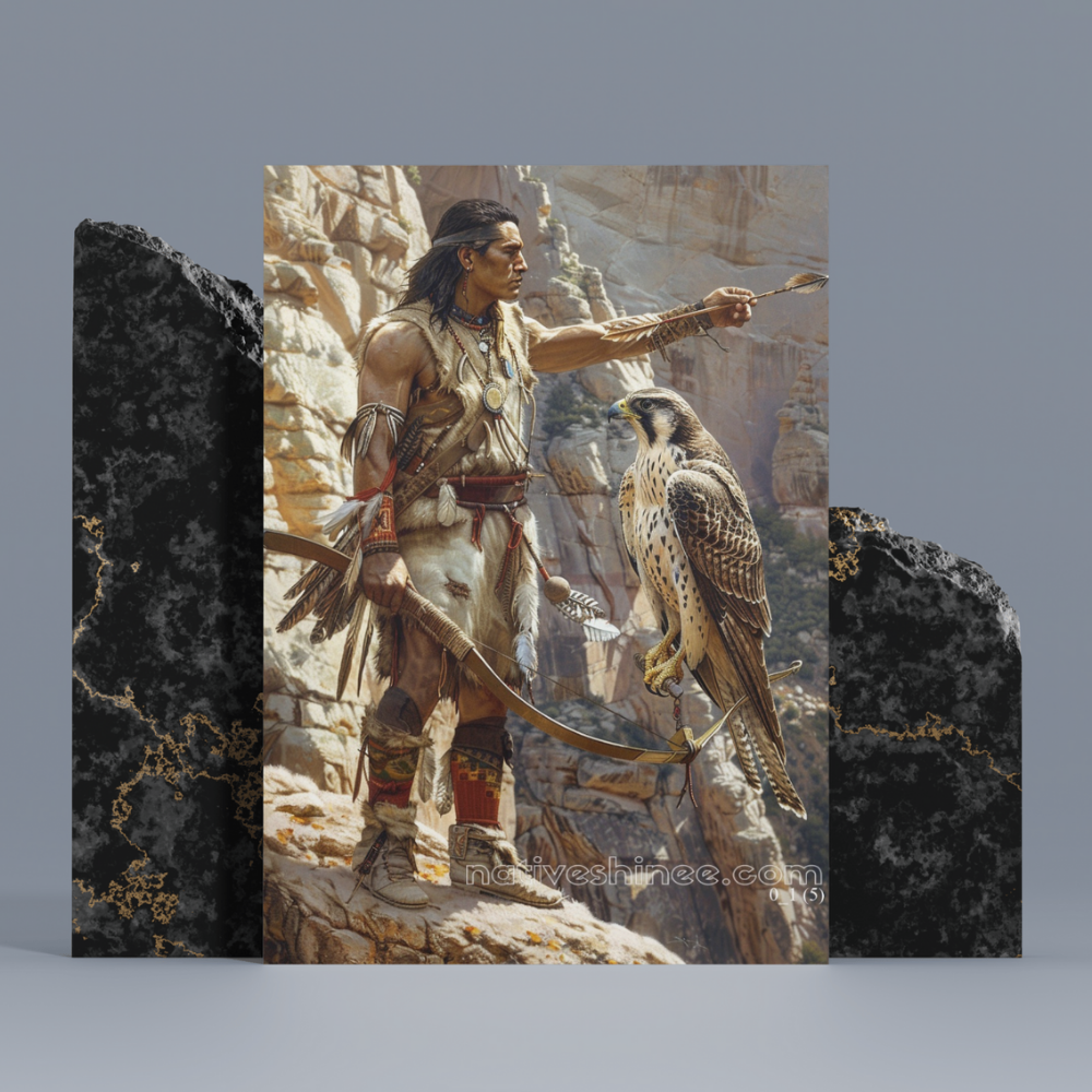 Falcon Rider Native American Canvas