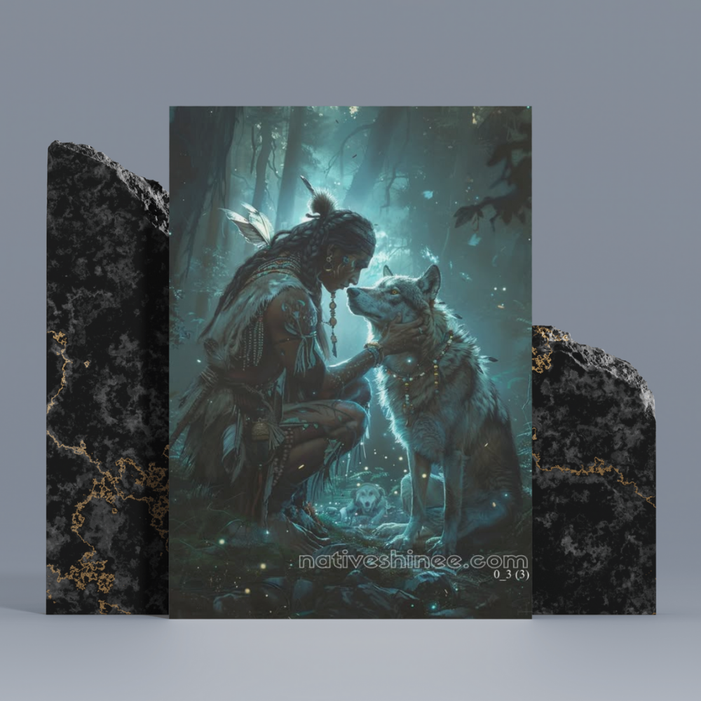 The Native American Wolf Spirit Canvas