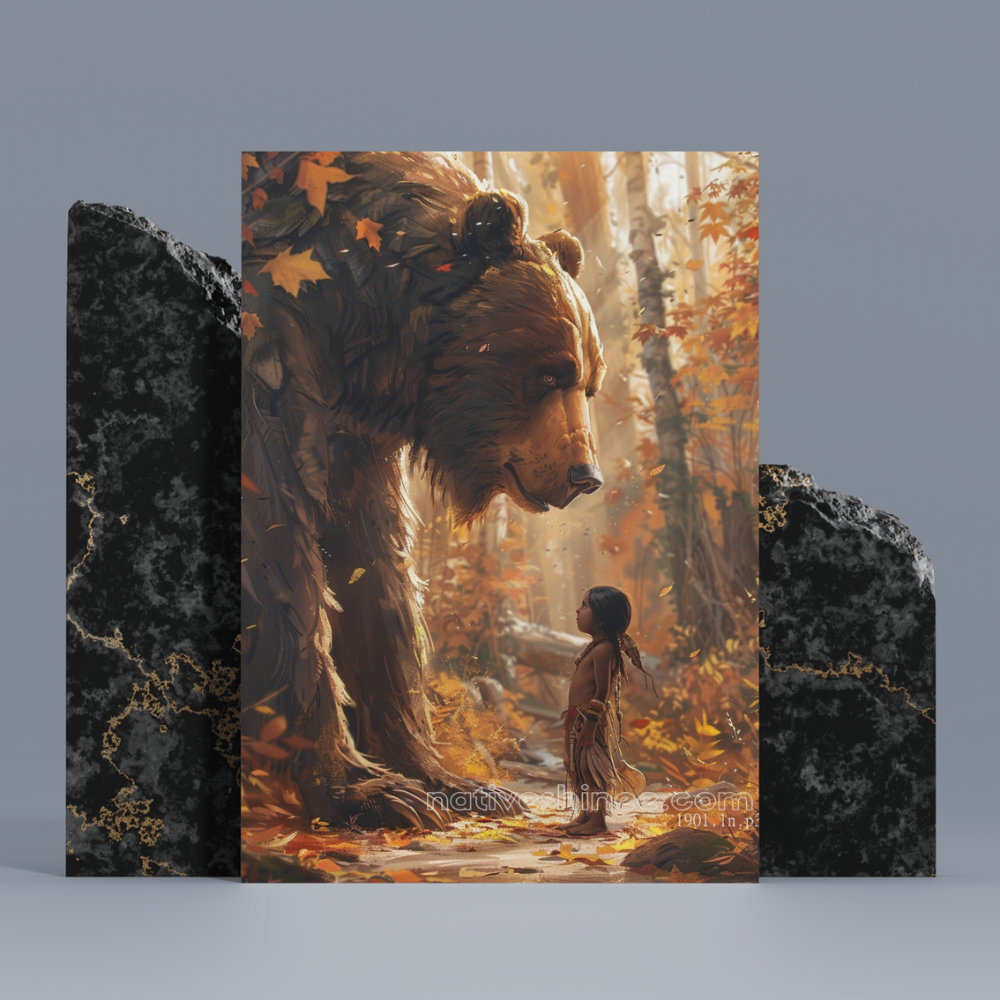 Autumn Encounter Native American Canvas