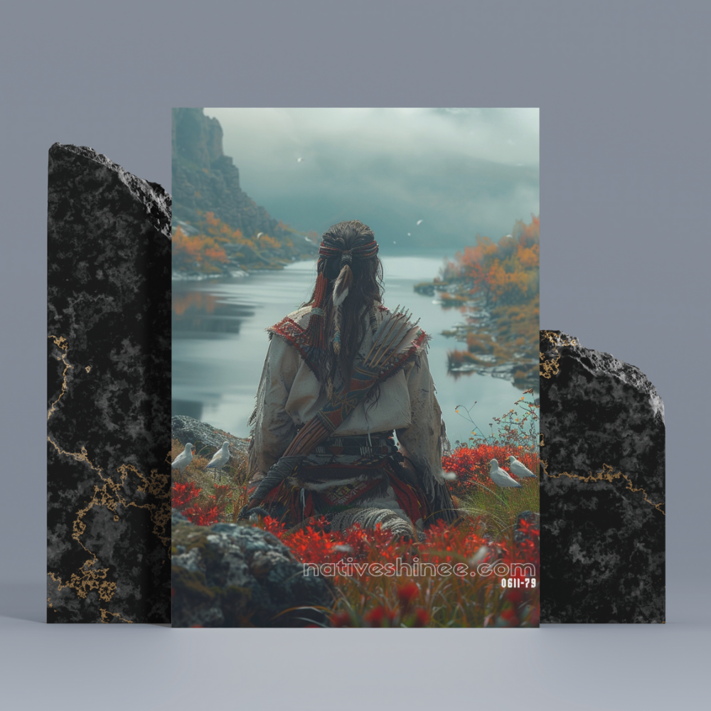 Native American Warrior at the Lake Native American Canvas