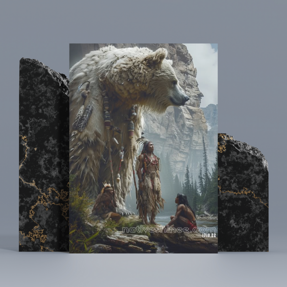 Native American Connection with Bear Spirit Native American Canvas