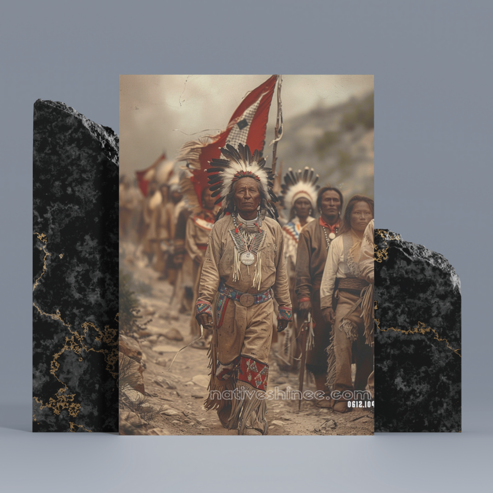 Native American Warriors Marching Native American Canvas