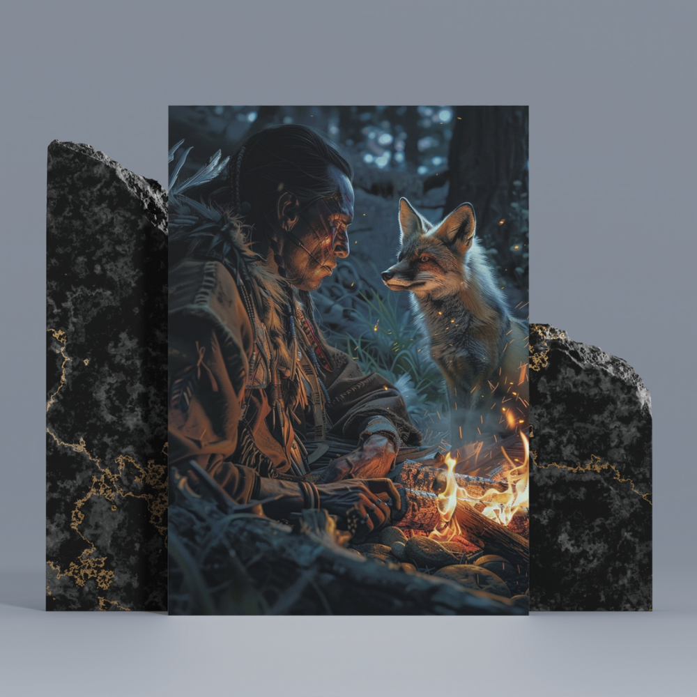 Native American Spirit and Fox Native American Canvas
