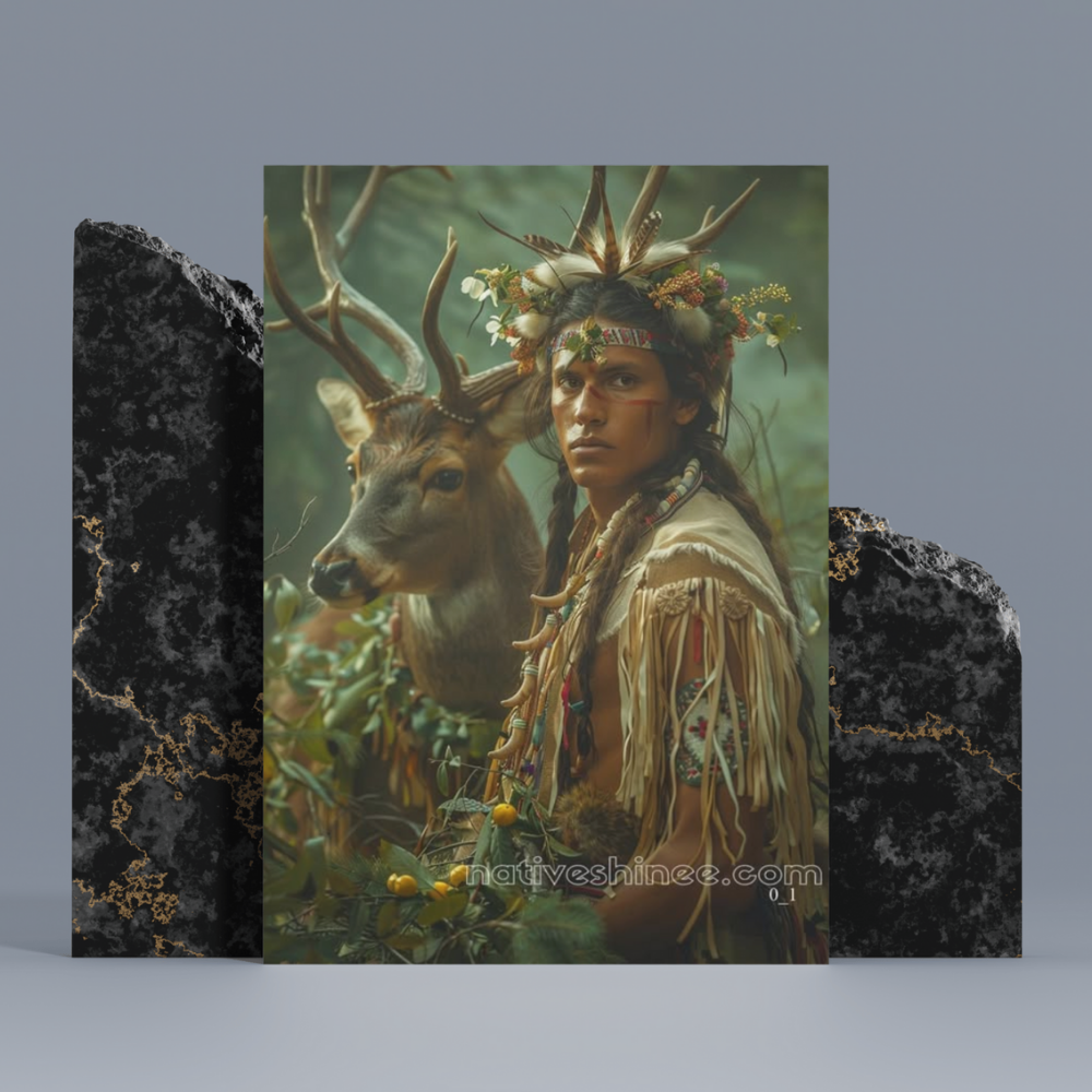 Deer Spirit Warrior Native American Canvas