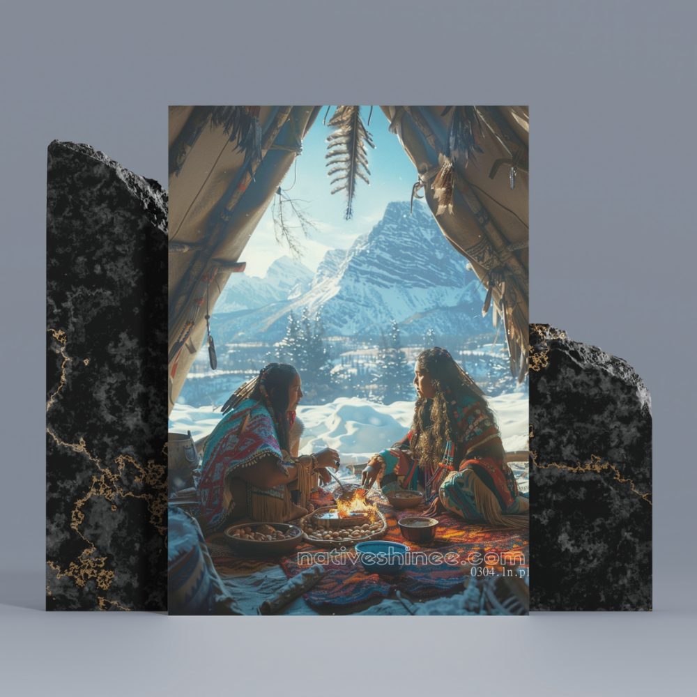 Winter Hearth Native American Canvas