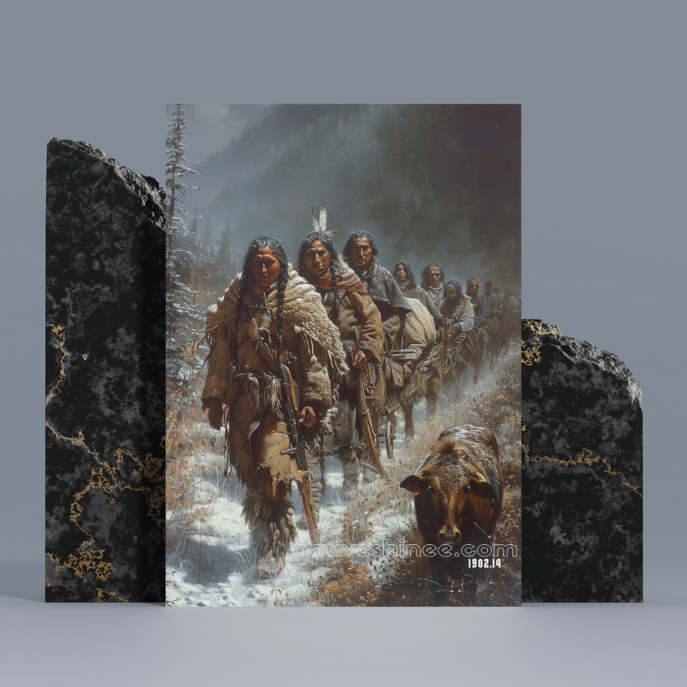 Winter Journey Native American Canvas