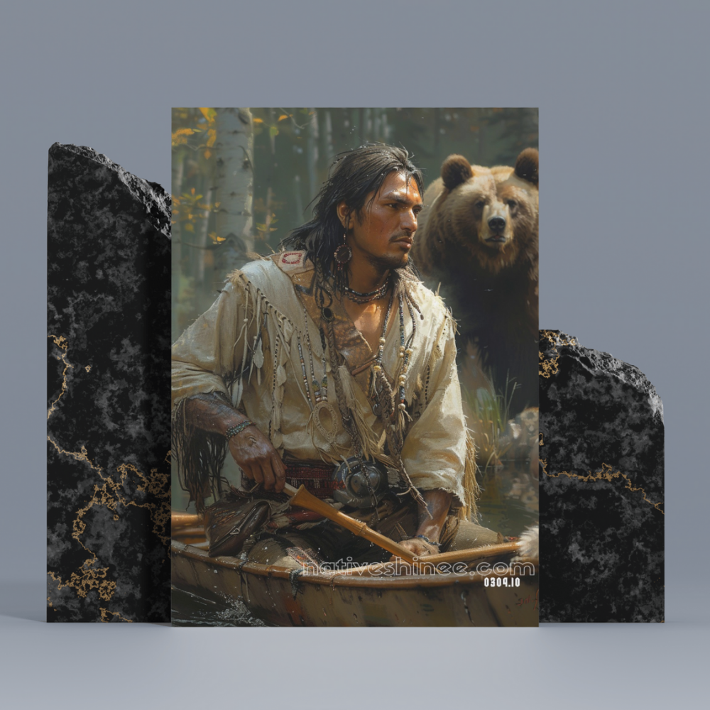 River Guardian Native American Canvas