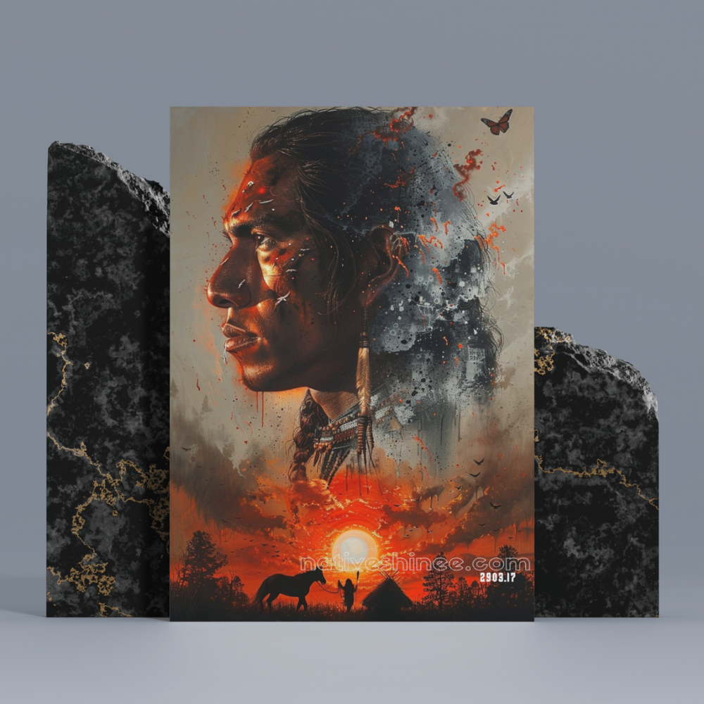 Spirit of the Sunset Native American Canvas