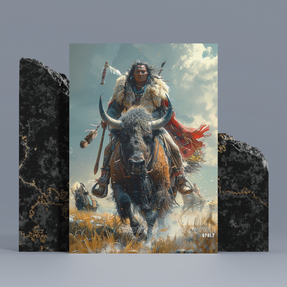 The Warrior's Charge Native American Canvas