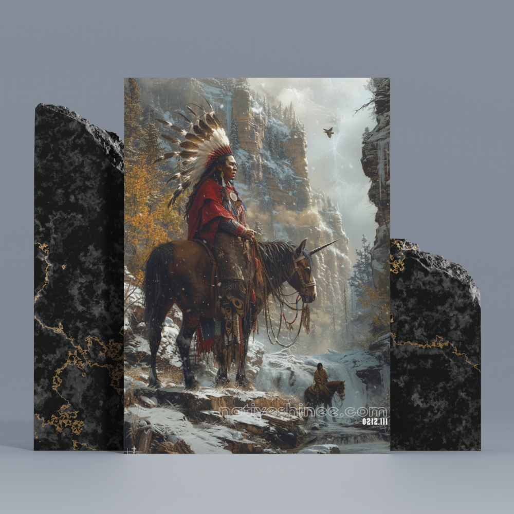 Chief on Horseback Native American Canvas