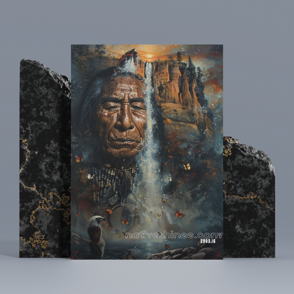 Waterfall Vision Native American Canvas