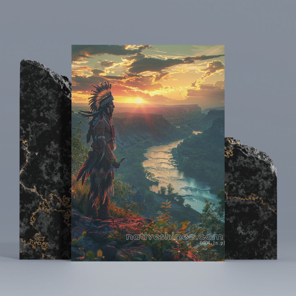 River Watch Native American Canvas