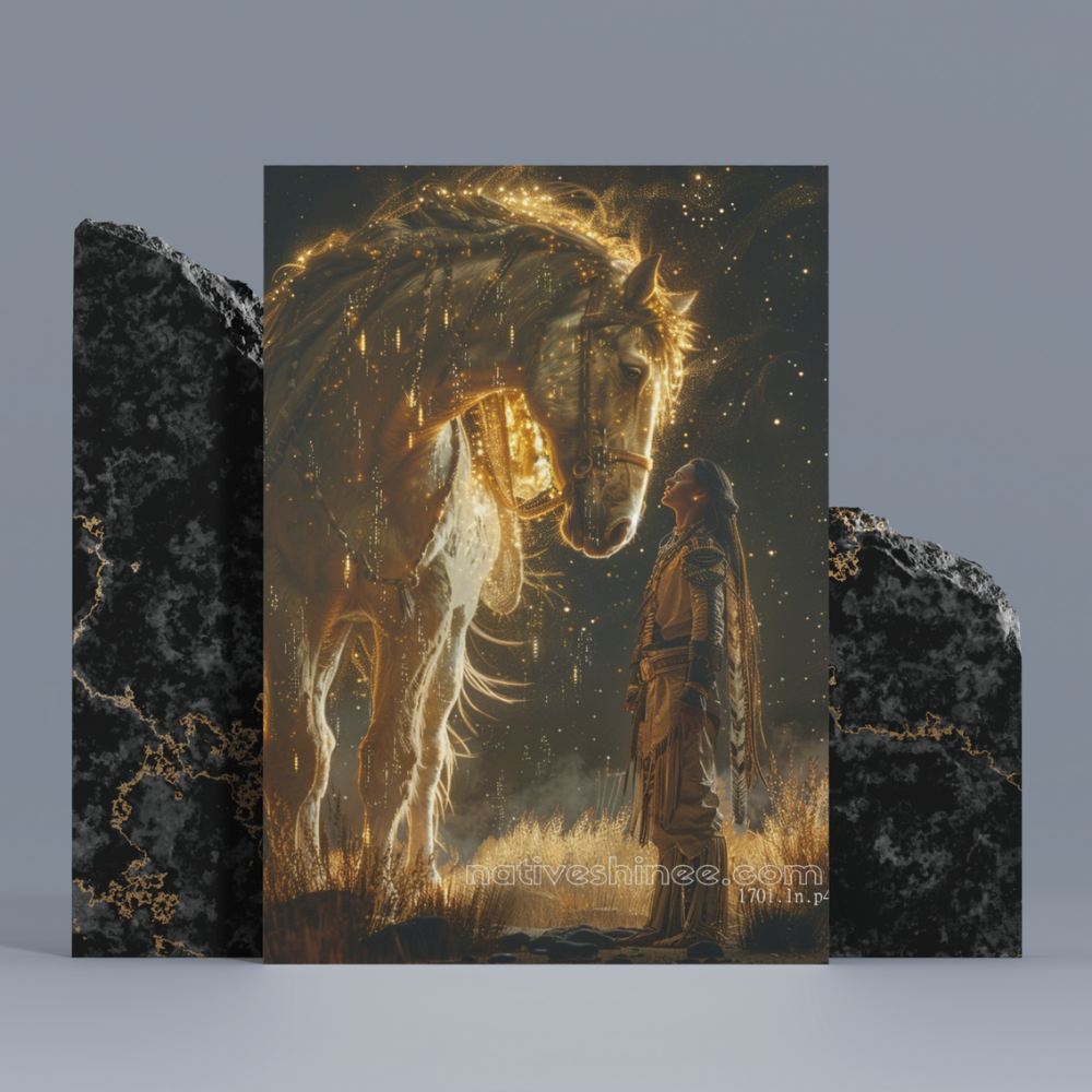 Spirit Horse Encounter Native American Canvas