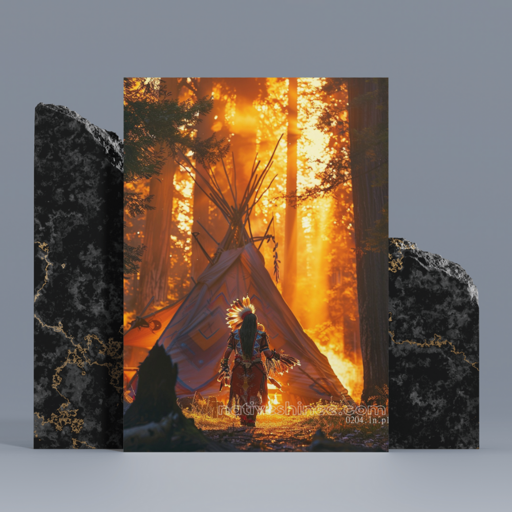 Sunlit Teepee Native American Canvas