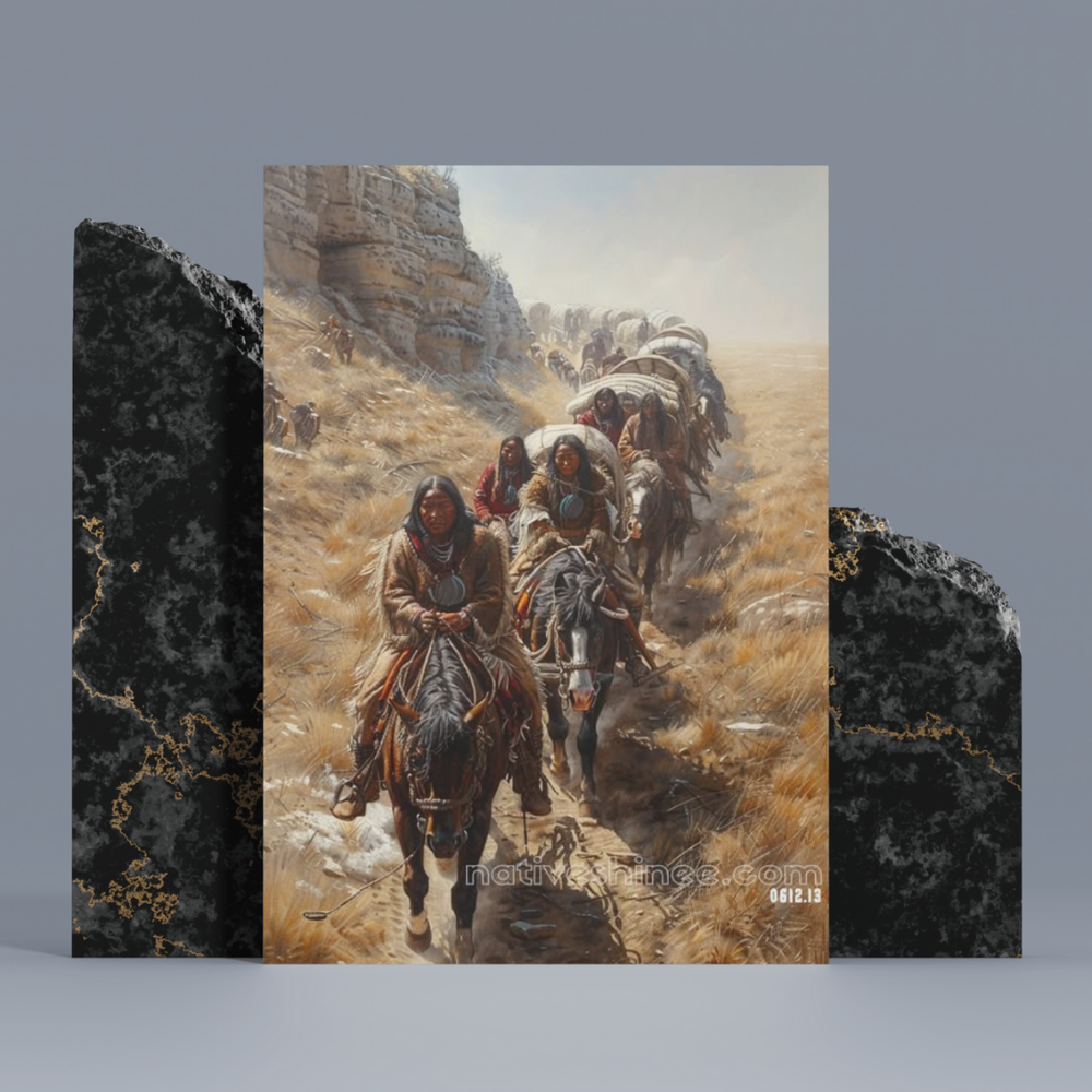 Trail of Warriors Native American Canvas