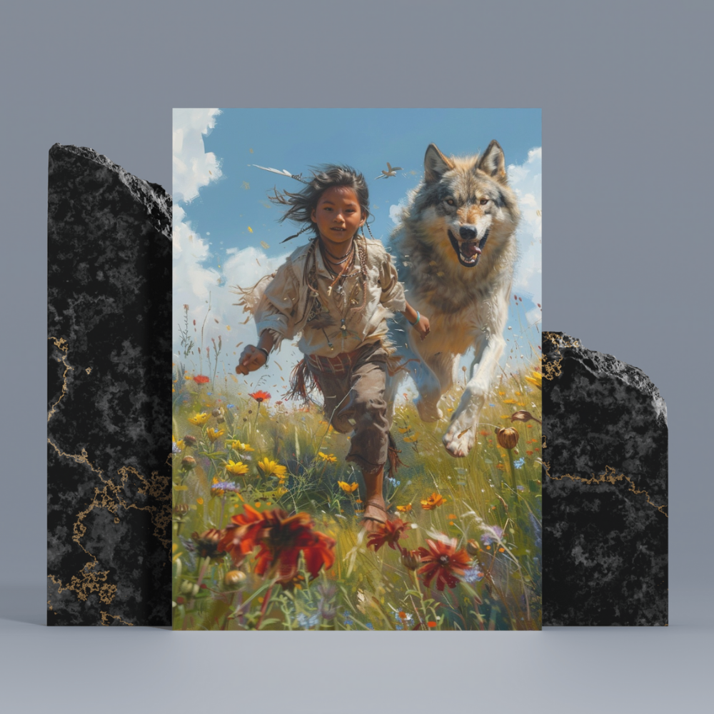 Freedom Run Native American Canvas