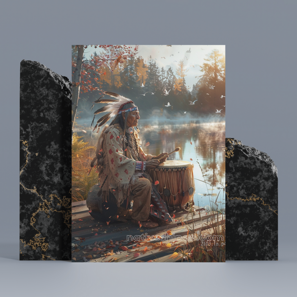 Drummer's Serenity Native American Canvas
