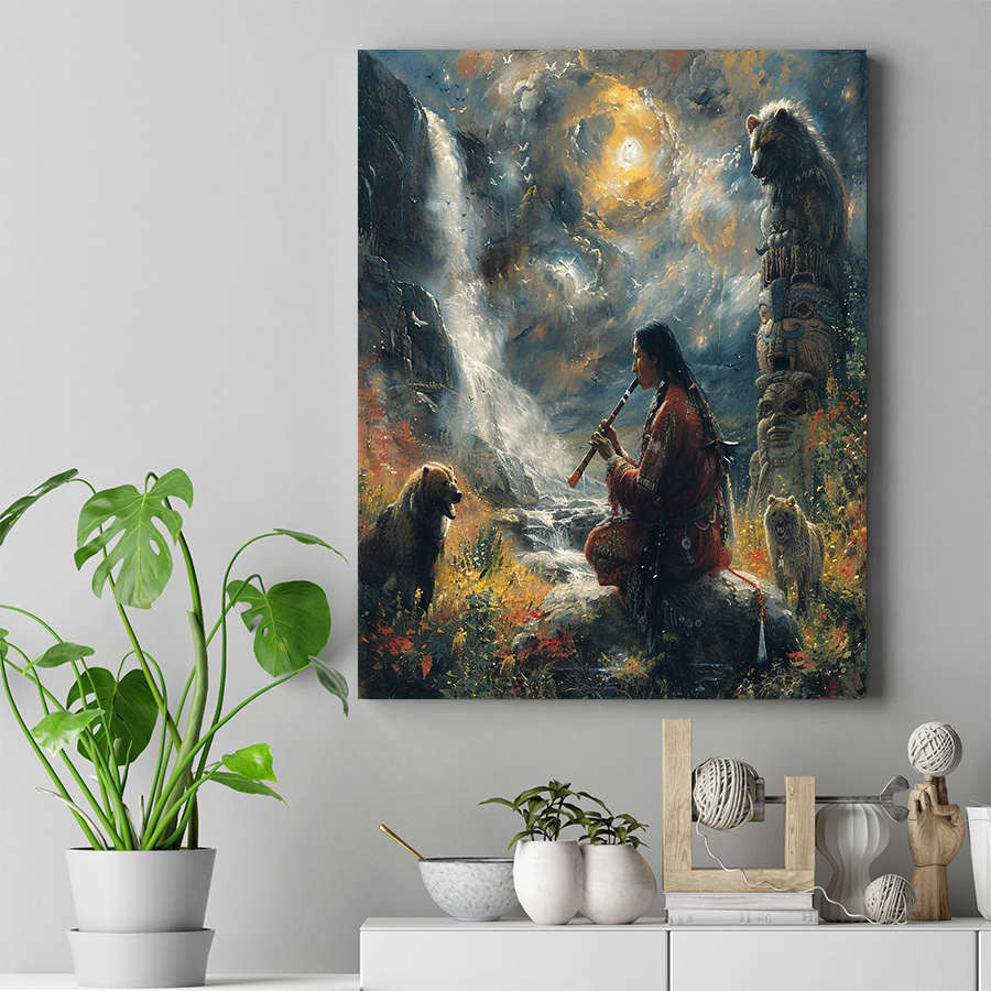 In the Shadow of the Great Bear Native American Canvas