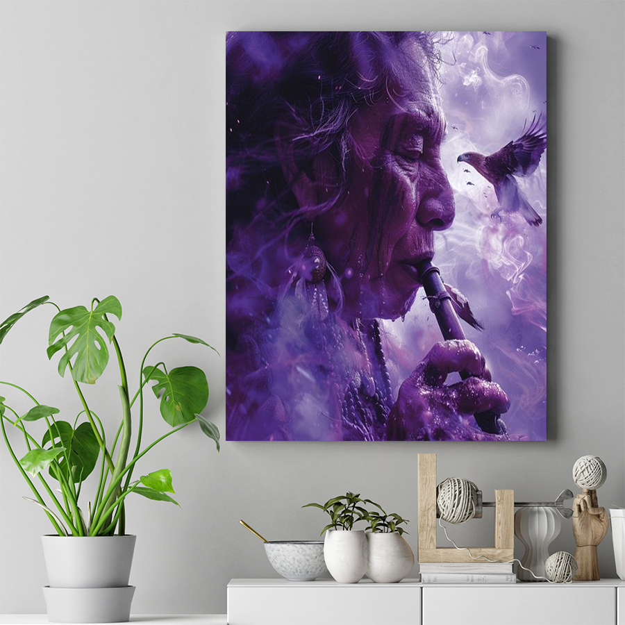 In Tune with the Sacred Skies Native American Eagle Canvas