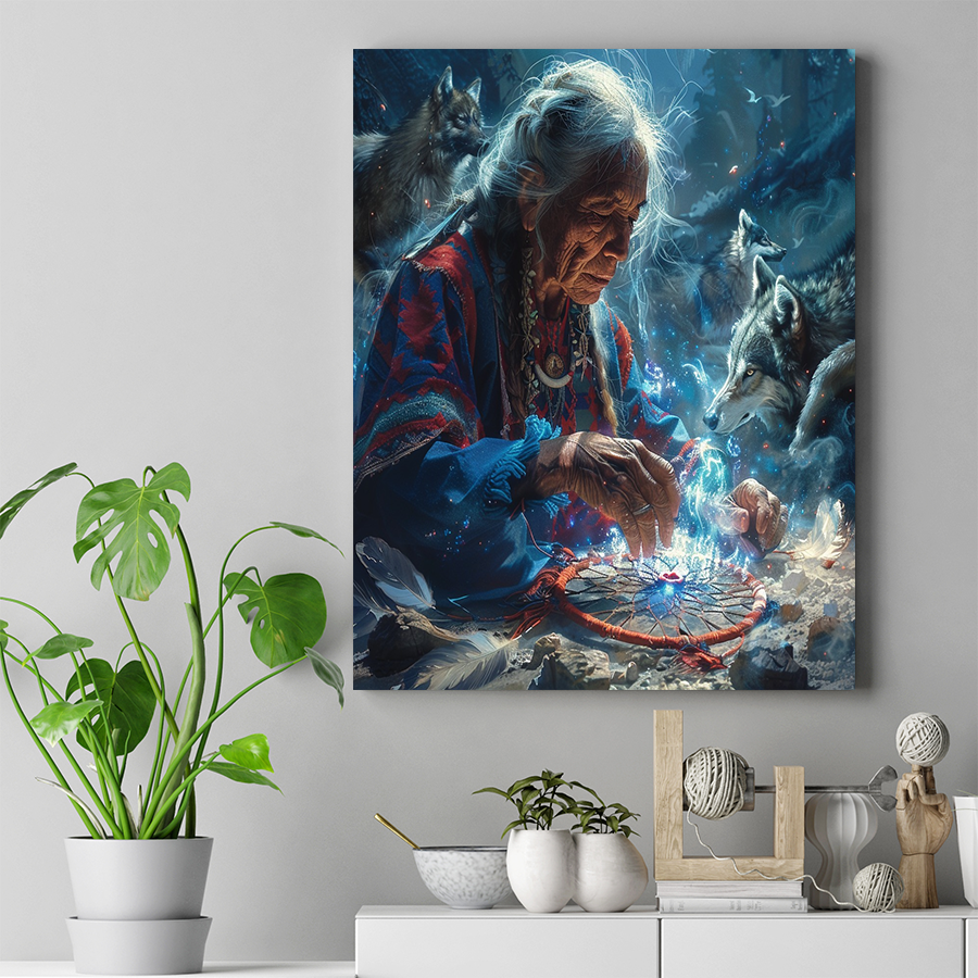 Guided by the Spirit Wolves Native American Wolf Canvas